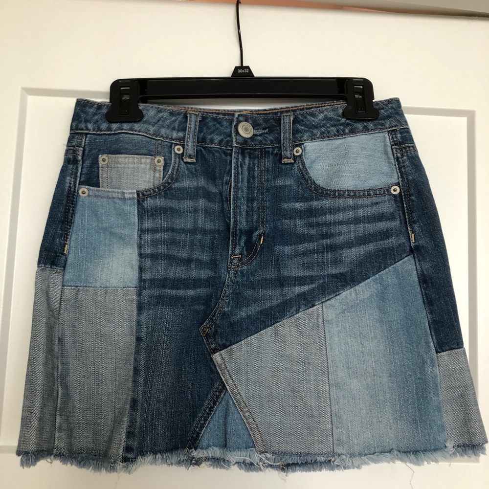American Eagle Patchwork Jean Skirt